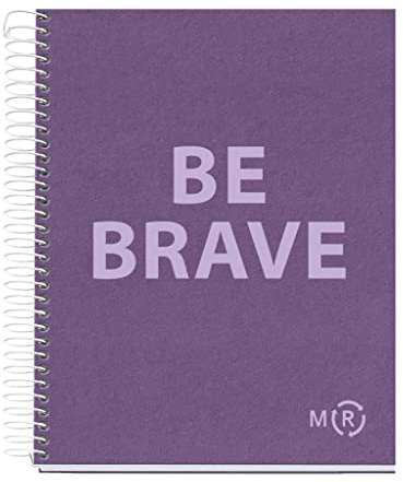 Miquelrius - Quaderno A5 Be Eco, 80 Fogli 90 g/m², Righe Orizzontali 7 mm, 1 Riga Colorata, 2 Fori, Copertina Riciclata, Viola Ametista