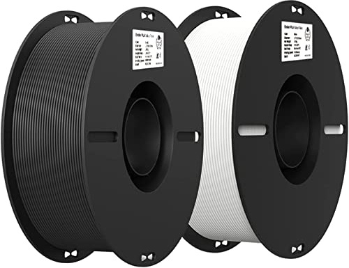 Creality Ender PLA Filament 1.75mm 3D Printer Filament, 2kg Cardboard Spool (4.4lbs), Dimensional Accuracy +/- 0.03mm, Fit Most DIY Printer (White*1KG & Black*1KG)