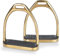 Equinate Steigbügel Luna 12cm Gold - Mit Anti-Rutsch Trittfläche aus Gummi - Für Erwachsene und Kinder - 2 Stück