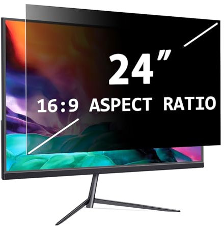 PYS Filtro de privacidad para pantalla PC de 24 pulgadas 16:9, protector de pantalla anti espía, antiluz, azul película, extraíble filtro de privacidad