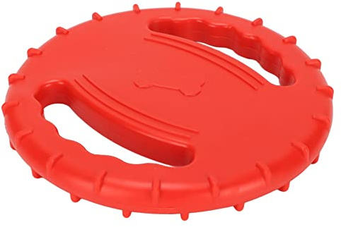 Akozon Disque Volant pour Chien Flexible TPR Grinçant Soulagement du Stress 2 Côtés Conception Creuse Disque Volant d'entraînement pour Animaux de Compagnie pour Grands Chiens Disque
