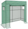 Outsunny Invernadero Pequeño Invernadero de Exterior con Ventanas de Malla y Puerta con Cremallera Invernadero para Cultivar Tomates Plantas Flores 196x77x197 cm Verde