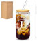 CutitiUU 16 oz Alphabet Glas,Iced Kaffee Glas Tasse,Dosenförmig Eiskaffee Glasbecher,Personalisierte Geschenke für Frauen,stilvolle A-Z Initiale mit Glas Tasse,Geschenk für Verschiedene Feste