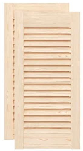 vidaXL Puerta de armario de lamas 2 uds 61,5x29,5 cm madera de pino, puerta de mueble, puerta de armario, panel de lamas de madera