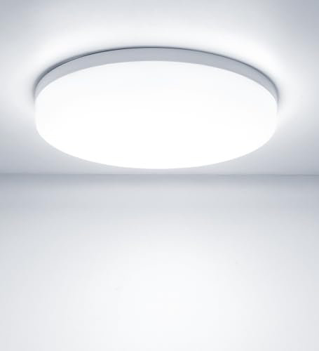 Kambo Lampada da Soffitto LED Luce Rotonda ∅30cm 48W Plafoniera LED Moderno IP44 Impermeabile Bianco Freddo 6500K 4320LM per Bagno Cucina Camera da letto Sala Soggiorno Corridoio Ufficio Cantina