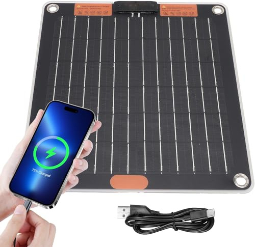 Solar Panel Battery Charger, 30 W Fast Charging Power Bank, bärbart monokrystalline-paket, USB-portar backup power för camping, vandring, backpacking, 1,06 x 0,98 x 0,12 tum