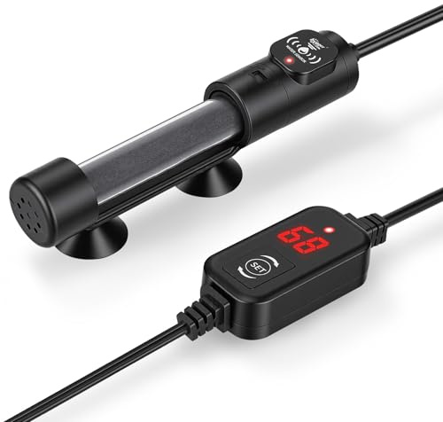 hygger 150W Submersible Aquarium Heater with Digital Temperature Controller, Mini Fish Tank Heater for 20–30 Gallon Tanks, Overheat & Out-of-Water Protection, Freshwater & Saltwater