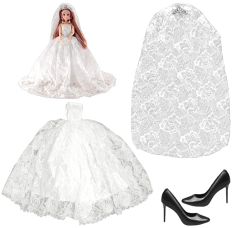 EOWVISN 1 Doll Wedding Dress And 1 Pair Of Shoes, Doll Wear Supplies, Exquisite Toys And Costumes, Role-Playing Accessories, Dress-Up Games.