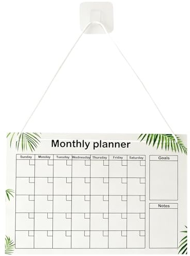 Tableau Acrylique Transparent Effaçable À Suspendre 30x20cm Planificateur Hebdomadaire Mensuel Familial Calendrier Mural Pour Tâches Repas Menus Liste De Courses Bureau