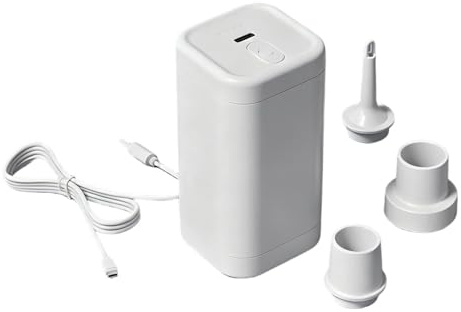 Pompa ad aria portatile per gonfiabili senza fili con 3 ugelli | Pompa di gonfiaggio portatile per cortile, patio, giardino, spiaggia, viaggi, campeggio, piscina