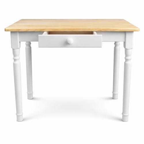 Magnetic Mobel Esstisch mit Schublade Küchentisch Tisch Massiv Kiefer Speisetisch massiv (70x110 cm, Kiefer Lackiert)