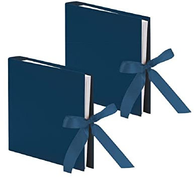 Rössler Papier 13161147906-2 - S.O.H.O Fotoringbuch mit Schleife, 2 Fotoalben zum Selbstgestalten, 230 x 210 mm, 50 Seiten, Navy