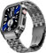 SUPLINK Coque en acier inoxydable avec bracelet compatible avec Apple Watch Series SE 6 5 4 3 2 1 de 42 mm, 44 mm, bracelet de protection en métal robuste et réglable pour iWatch pour homme (gris