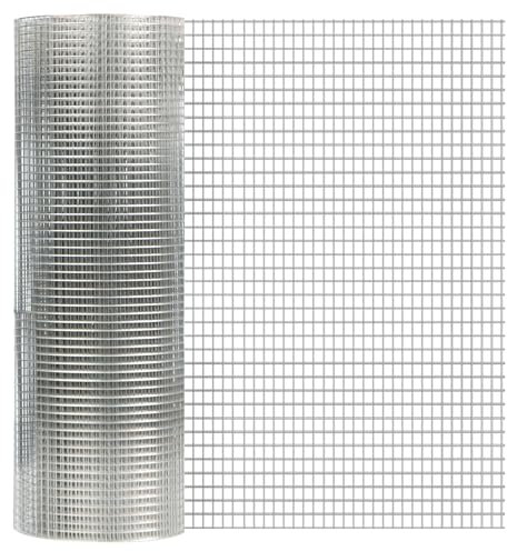 TSKDKIT Drahtgitter Feinmaschig verzinkt 6x6 mm, Wühlmausgitter für Hochbeet, 40cm x 6m Metallgitter als Volierendraht Kaninchendraht Vierkant Drahtgitter für Schutznetze, Gartennetze