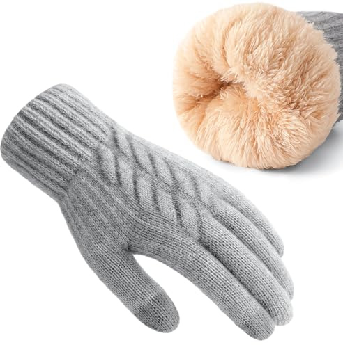 Clothirily Winter Gloves for Women, Touchscreen Warm Fleece Lined Gloves