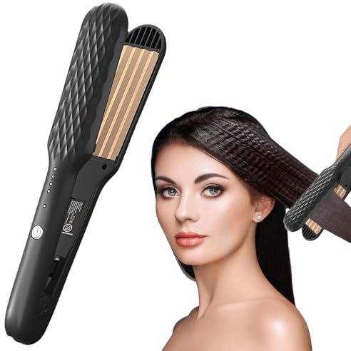 Vmxlso Hair Crimpers for Women, 4 Heat Settings, Rapid Heating Volumizing Crimping Tool for Fluffy Hairstyle, UK Plug