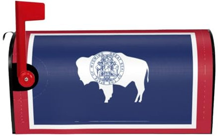 Copertura impermeabile per cassetta delle lettere con magneti bandiera dello stato del Wyoming stampa cassetta delle lettere Copertine per cassette postali 65 x 53 cm