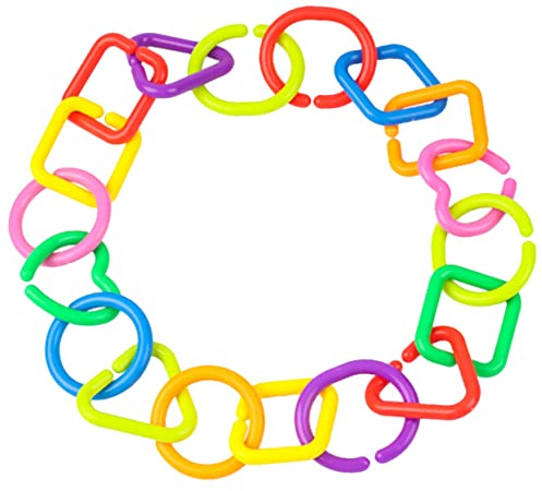 CORHAD 75pcs Geometric Linking Chains Ring Toys Pe Baby Links