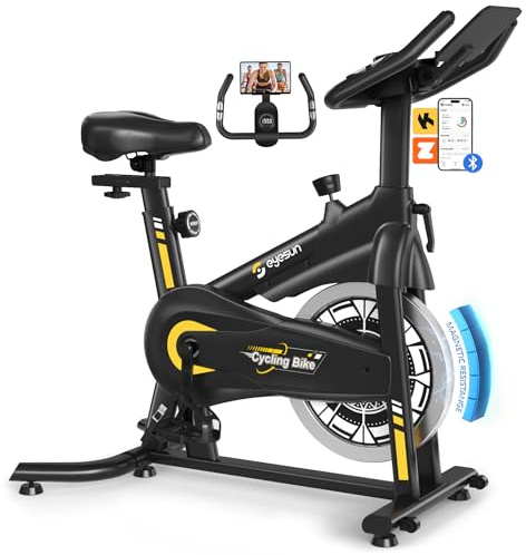 Exercise Bikes for Home,Indoor Magnetic Bike with Adjustable Magnetic,Brake Pad Resistance Silent Belt Drive,350lbs/300lbs Weight Capacity &Upgraded Version Seat for Home Cardio&Weight Loss(QM-530W)