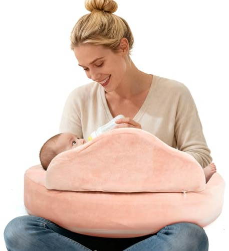 YGJT Nursing Pillow, Baby Breastfeeding Pillows, Memory Foam Feeding Pillow with Removable Cover and Adjustable Waist Strap, Baby Essentials for Newborn, Baby Gifts