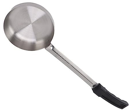 Haofy Såssked 2LB Kapacitet för Pizzaspridning Av Rostfritt Stål med Långt Handtagsmåttsked för små Lägenheter, Husbilsliv, Daglig Användning (Svart 6oz (Scoop Without Holes))