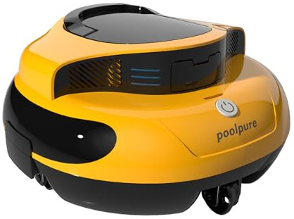 POOLPURE Robot aspirapolvere per piscina 2026 – Robot aspirapolvere senza fili con 100 min di autonomia, Robot aspirapolvere automatico per piscine a parete fino a 90㎡, Doppio sensore Hall, 5000mAh