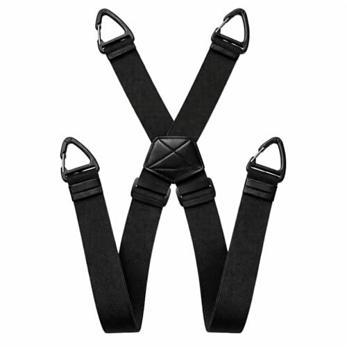 CanQuanSWZX Wide Heavy Duty Work Suspenders for Men, Black Mens Braces for Trousers with X Back Design, Adjustable Duty Work Suspenders with Metal Hooks for Workwear and Daily Use
