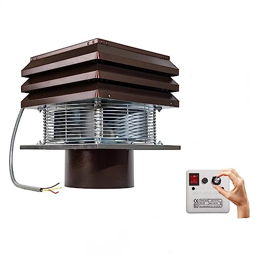 GEMI 20cm Base Model Chimney Exhaust Fan with 6-Speed Controller