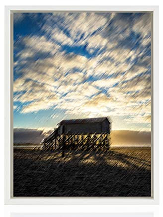 rahmengalerie24 Cornice con giunti nascosti, 70 x 90 cm, colore bianco, per tele, in legno MDF