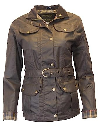 WALKER AND HAWKES - Ladies Wax Florence Motorcycle Jacket - Brown - 16