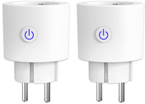 Alexa WLAN Smart Steckdose 16A ANTELA WiFi Steckdose Stromverbrauch Messen kompatibel mit Google home, Smart Life APP, 2,4GHz, 2PCS