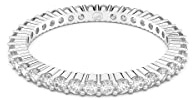 Swarovski Matrix Vittore Ring, Rundschliff, Weiß, Silberfarbenes Finish