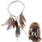 ZORVUJI Boho Feder Stirnband Damen Indianer Kopfschmuck Damen Hippie Haarschmuck mit Pfauenfedern Mittelalter Kopfschmuck Verstellbares Damen Stirnband für Festivals, Hochzeiten, Kostüme, Karneval