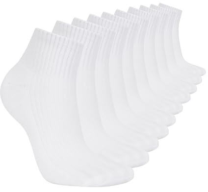 Skechers Calcetines de golf de corte bajo hombre, paquete de 3, color blanco tradicional, 10-13