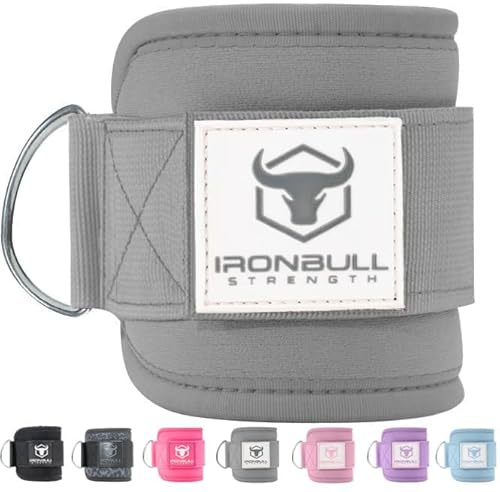 Women's Ankle Strap for Cable Machines & Resistance Bands: Gym & Home Workout Cuff Attachment for Leg Extensions, Kickbacks, Hip Abductors - Booty Exercises (Grey, Single)