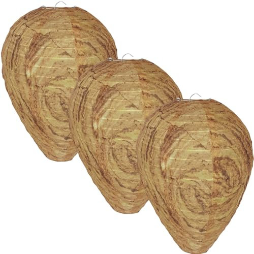 SSKHE Ensemble de 3 Lanternes Répulsives pour Abeilles, Nids Attrape-Wespes Imperméables, Sûrs et Écologiques pour la Lutte Contre Les Nuisibles dans Les Jardins, Terrasses, Balcons et Campings