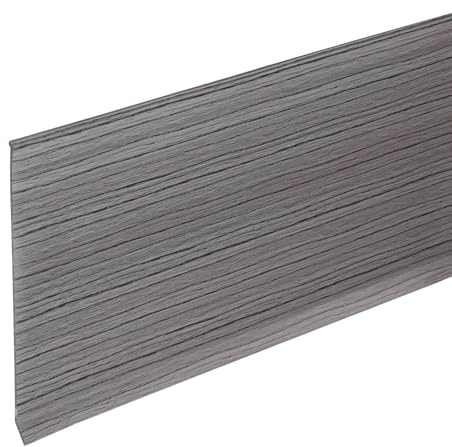 sourcing map 10ft x 6 Baseboard Trim Peel and Stick Flexible Molding Trims, Self Adhesive PVC Wall Base Cove Base Baseboards for Walls Corner, Deep Gray Wood Grain