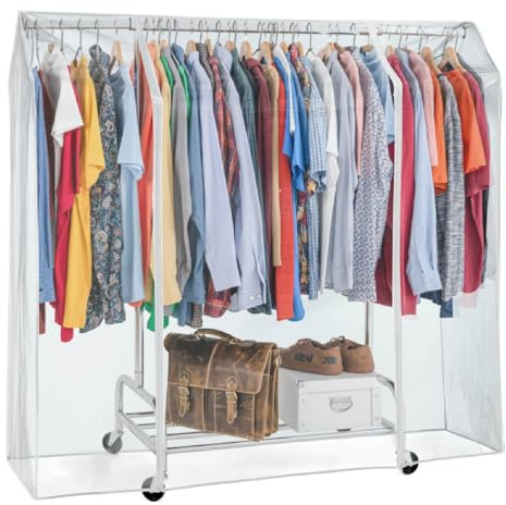 Tatkraft Defender Copertura Protettiva Antipolvere per Stand Appendiabiti, Facile da Aprire e chiudere,Trasparente, L160 cm