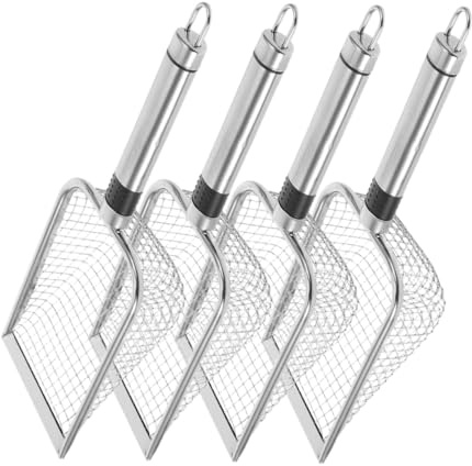 VANZACK 4 Piezas De Tierra para Jardinería con Mango Malla De Acero Inoxidable Separador De Tierra para Jardín Compost y Rocas Multifuncional