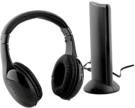 FUNNETOYU Funkkopfhörer Kabellos mit Mikrofon 5-in-1 Kabelloses Headset für Fernsehen Radio und Online Kommunikation Stereo Wireless Kopfhörer