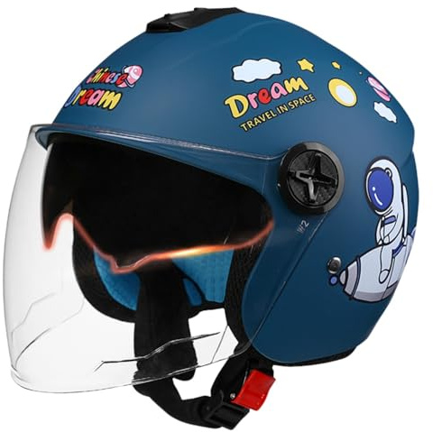 Casco Da Moto Per Bambini, Leggero, Aperto, Mezzo Casco, Per Ragazzi E Ragazze, Con Visiera Parasole, Per Ciclomotore, Per Tutte Le Stagioni, Per Bambini Dai 3 Ai 16 Anni H,50-56cm