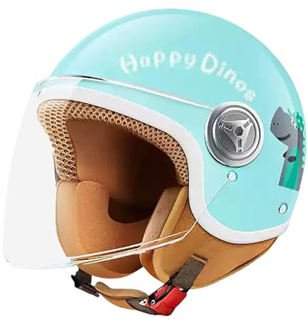 Barnmotorcykelhjälm, Öppen Hjälm Med Visir, Elscooterhjälm För Pojkar Och Flickor 3 Till 15 År, Multifunktionshjälm För Barn I Alla Väder 4,(48-54CM)