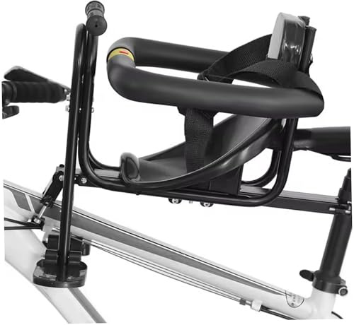Grtheenumb Asiento de Bicicleta para niños pequeños, Asiento de Bicicleta para niños de Montaje Frontal con cinturón de Seguridad, Respaldo, reposapiés y asa para de 2 a 5 años