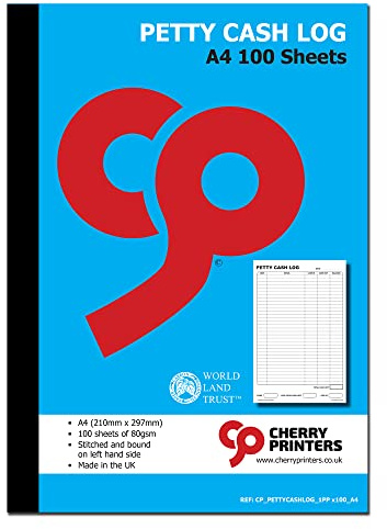 Cherry Printers Petty Cash Log Book A4 100pages 80gsm