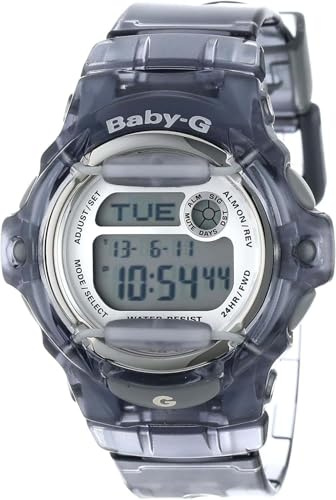 Casio BG169R-8B Women's Whale Transparent Gray Band Alarm Chronograph Baby G Shock Watch