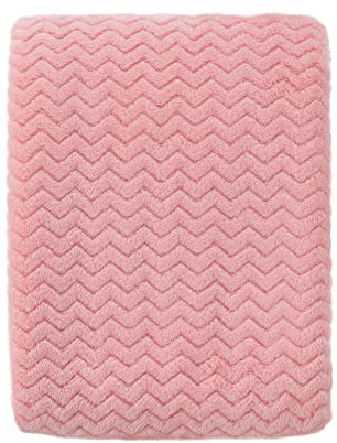 CREVENT Leichte, kuschelige, Flauschige, warme Fleece-Decke für Kinderwagen, für Mädchen, Kleinkinder, Kinderbett, Kinderbett, Kinderwagen (75 cm x 100 cm, Wellen-Rosa)