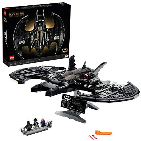 LEGO DC Batman 1989 Batwing 76161 Displayable Model with a Buildable Vehicle and Collectible Figures: Batman, The Joker – Mime Version and Lawrence The Boombox Goon, New 2021 (2,363 Pieces)