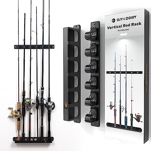 OJYDOIIIY Wall Mount Fishing Rod Holders,Vertical Fishing Pole Storage Rack for Garage