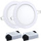 2X Twin Pack 6W LED Round Recessed Ceiling Flat Panel Down Light Ultra Slim Lamp Cool White 6500K (2X Lights)