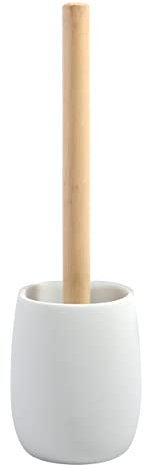 Spirella Sven - Escobilla de inodoro (poliresina, madera), color blanco